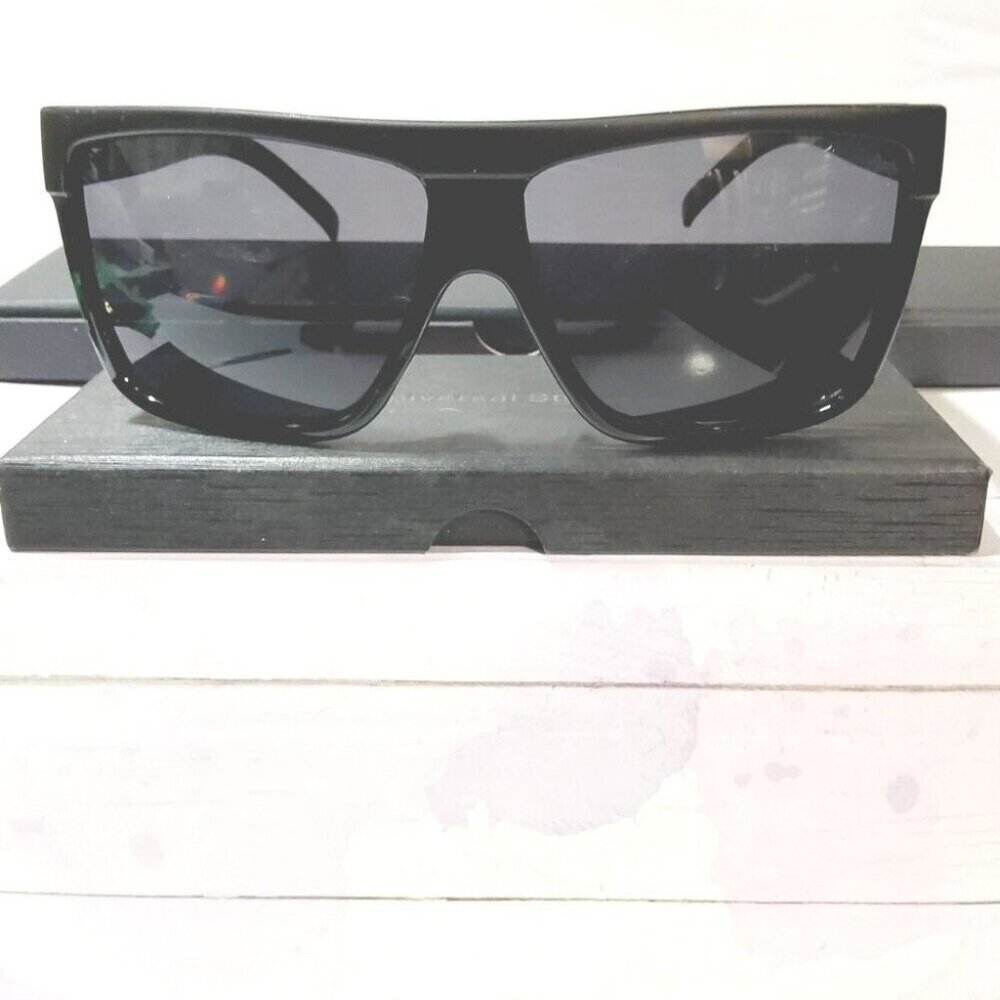 Women Oversize Square Trendy Sunglasses 100% UV Black/ Black Frame, Lens 62mm